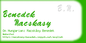 benedek macskasy business card