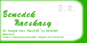 benedek macskasy business card